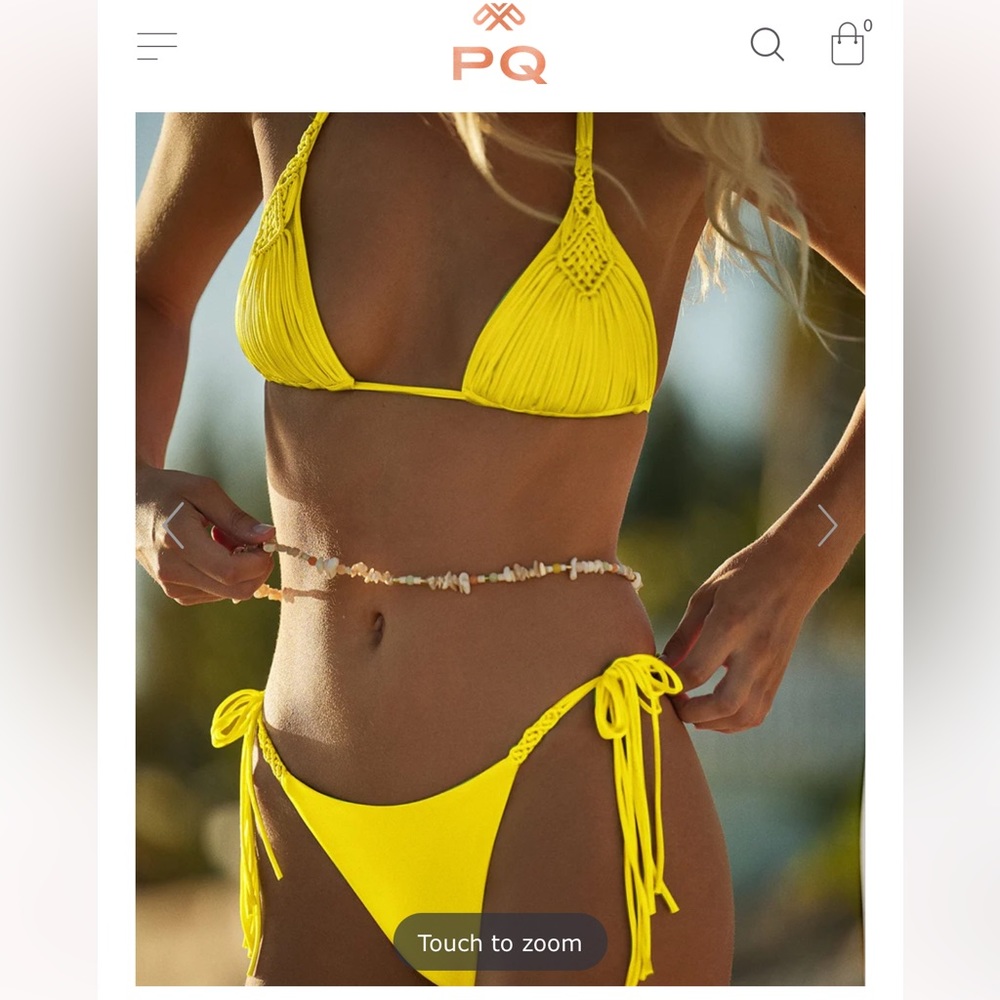 Pq swim sunshine Mila tie top medium new